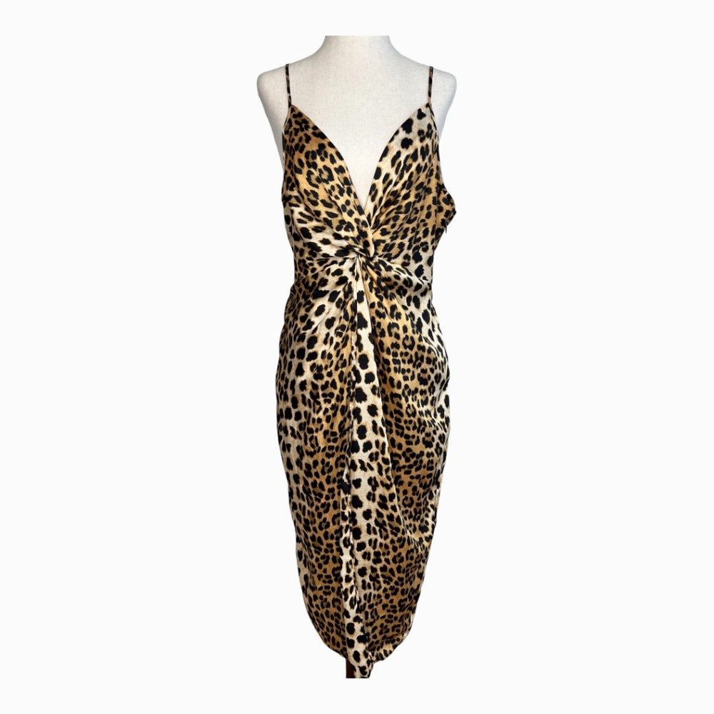 River Island Leopard Print Ruched Dress